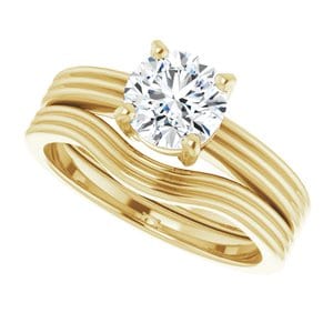 Rings 10K Yellow 6.5 mm Round Engagement Ring Mounting