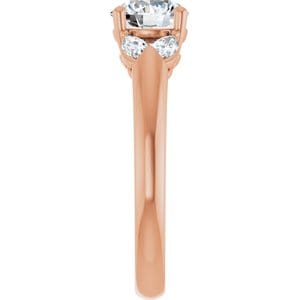 Rings 14K Rose 6.5 mm Round Engagement Ring Mounting
