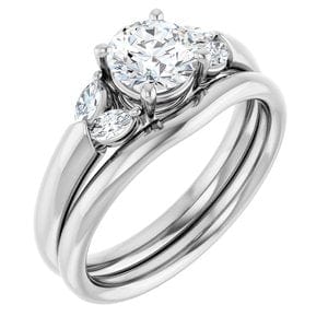 Rings 14K White 6 mm Round Engagement Ring Mounting