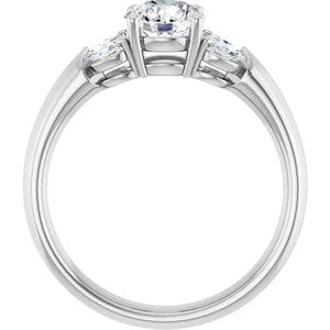 Rings 14K White 6 mm Round Engagement Ring Mounting
