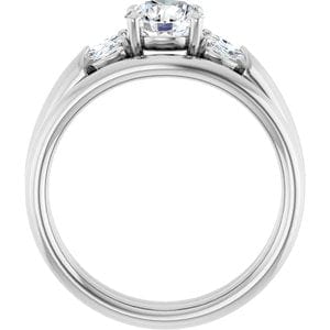 Rings 14K White 6 mm Round Engagement Ring Mounting