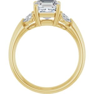 Rings 14K Yellow 7 mm Asscher Engagement Ring Mounting