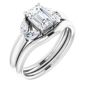 Rings 14K White 7x5 mm Emerald Engagement Ring Mounting