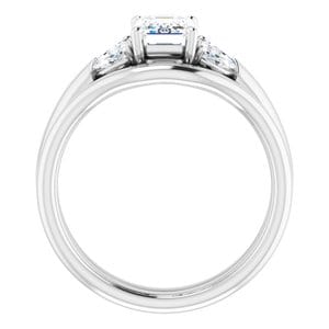 Rings 14K White 7x5 mm Emerald Engagement Ring Mounting