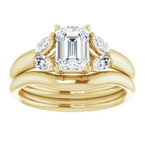 Rings 14K Yellow 7x5 mm Emerald Engagement Ring Mounting
