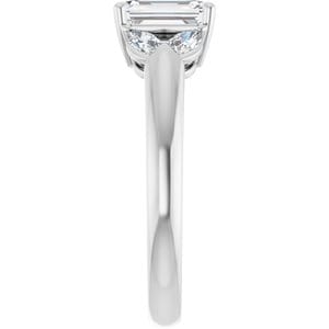 Rings 14K White 7x5 mm Emerald Engagement Ring Mounting