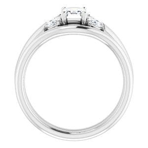 Rings 14K White 6x4 mm Emerald Engagement Ring Mounting