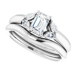 Rings 14K White 6x4 mm Emerald Engagement Ring Mounting