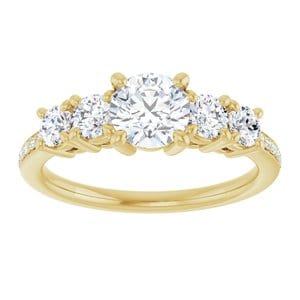 Rings 14K Yellow 5.8 mm Round Engagement Ring Mounting