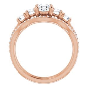 Rings 14K Rose 7x5 mm Oval Engagement Ring Mounting
