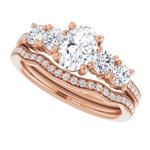 Rings 14K Rose 7x5 mm Oval Engagement Ring Mounting