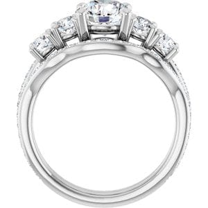 Rings 14K White 7 mm Round Engagement Ring Mounting