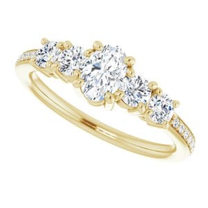 Rings 10K Yellow 6x4 mm Oval Engagement Ring Mounting