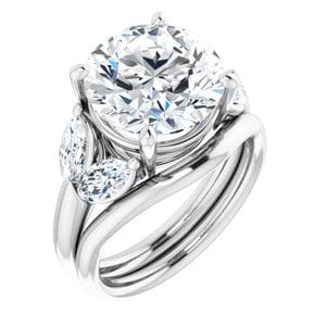 Rings Platinum 11 mm Round Engagement Ring Mounting
