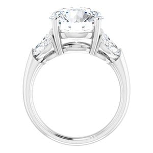 Rings Platinum 11 mm Round Engagement Ring Mounting