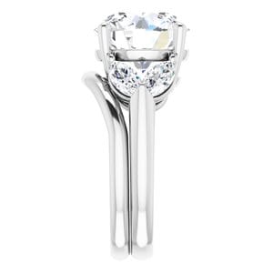 Rings Platinum 11 mm Round Engagement Ring Mounting