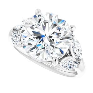 Rings Platinum 11 mm Round Engagement Ring Mounting
