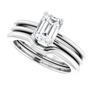 Rings Platinum 7x5 mm Emerald Solitaire Engagement Ring Mounting