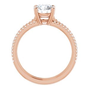Rings 14K Rose 7 mm Round Engagement Ring Mounting