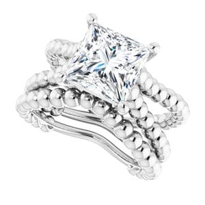 Rings Continuum Sterling Silver 8 mm Square Solitaire Engagement Ring Mounting