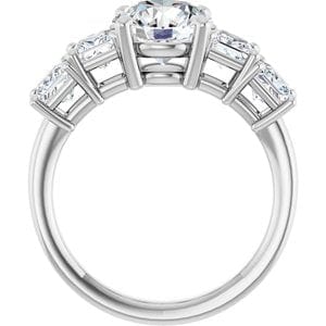 Rings 14K White 8 mm Round Engagement Ring Mounting