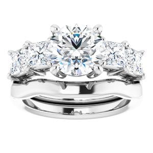 Rings 14K White 8 mm Round Engagement Ring Mounting