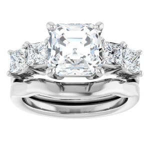 Rings Continuum Sterling Silver 8 mm Asscher Engagement Ring Mounting