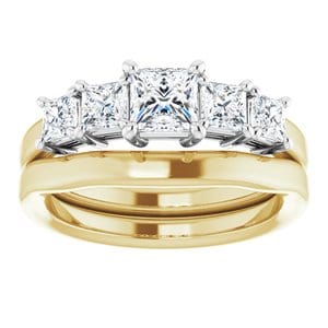 Rings 14K Yellow & White 4.5x4.5 mm Square Engagement Ring Mounting