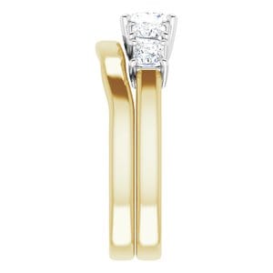 Rings 14K Yellow & White 4.5x4.5 mm Square Engagement Ring Mounting