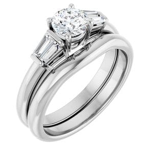 Rings 14K White 5.2 mm Round Engagement Ring Mounting