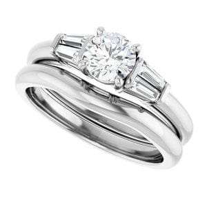 Rings 14K White 5.2 mm Round Engagement Ring Mounting