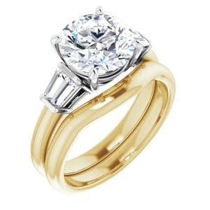Rings 14K Yellow/White 8.8 mm Round Engagement Ring Mounting