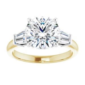 Rings 14K Yellow/White 8.8 mm Round Engagement Ring Mounting