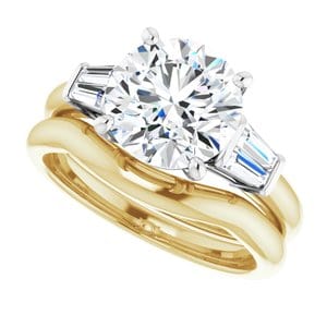 Rings 14K Yellow/White 8.8 mm Round Engagement Ring Mounting