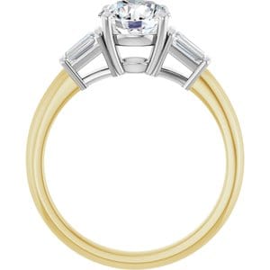 Rings 14K Yellow/White 7 mm Round Engagement Ring Mounting