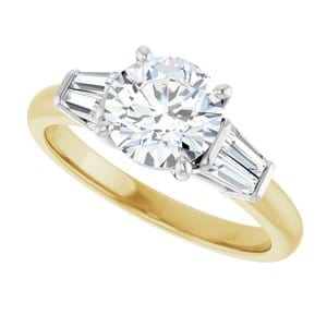 Rings 14K Yellow/White 7 mm Round Engagement Ring Mounting