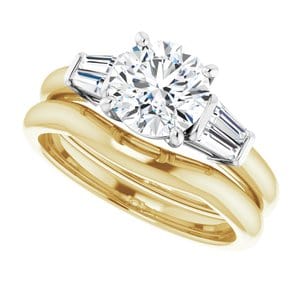 Rings 14K Yellow/White 7 mm Round Engagement Ring Mounting