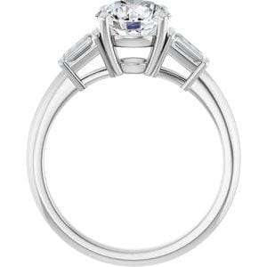 Rings 14K White 7.4 mm Round Engagement Ring Mounting