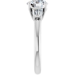 Rings 14K White 7.4 mm Round Engagement Ring Mounting