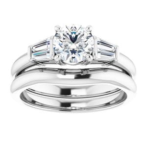 Rings 14K White 6 mm Round Engagement Ring Mounting
