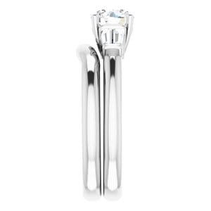 Rings 14K White 6 mm Round Engagement Ring Mounting