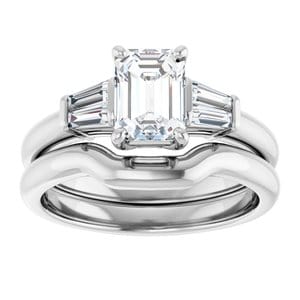 Rings 14K White 7x5 mm Emerald Engagement Ring Mounting