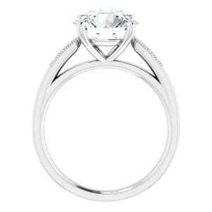 Rings 14K White 9.4 mm Round Engagement Ring Mounting