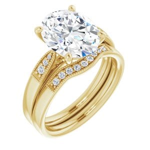 Rings 14K Yellow 11x9 mm Oval Engagement Ring Mounting