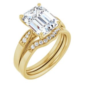 Rings 14K Yellow 10x8 mm Emerald Engagement Ring Mounting