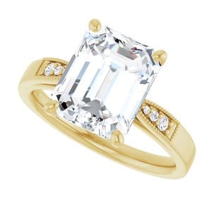 Rings 14K Yellow 10x8 mm Emerald Engagement Ring Mounting