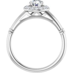 Rings 14K White 5.2 mm Round Engagement Ring Mounting