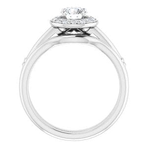 Rings 14K White 5.2 mm Round Engagement Ring Mounting