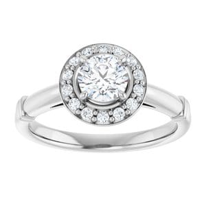 Rings 14K White 5.2 mm Round Engagement Ring Mounting