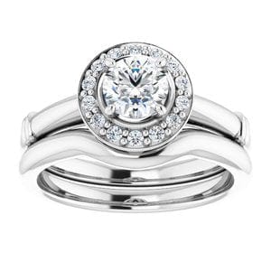 Rings 14K White 5.2 mm Round Engagement Ring Mounting